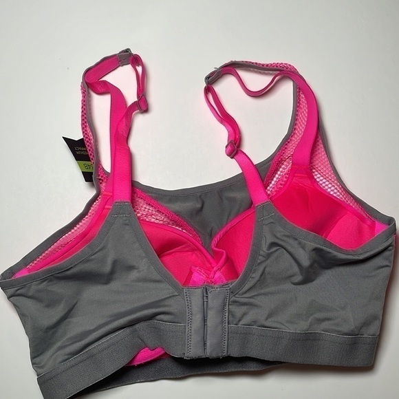 AMBRIELLE Sports Bra Medium Impact Underwire Adjustable Straps 34B Hot Pink - Picture 5 of 12